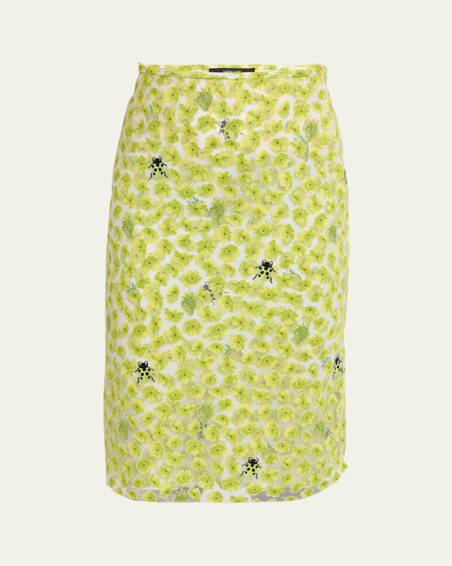 Strawberry Garden Devore Jersey Skirt